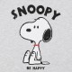 Snoopy Fistaszki Szara letnia piżama damska na krótki rękaw, bawełniana, falbanki
