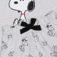 Snoopy Fistaszki Szara letnia piżama damska na krótki rękaw, bawełniana, falbanki