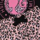 Barbie Czarno-różowa piżama damska na krótki rękaw, letnia piżama w panterkę