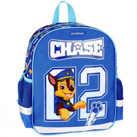 Psi Patrol Chase Niebieski, chłopięcy plecak przedszkolny, odblaski 31x25x9cm