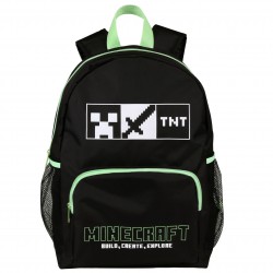 Minecraft Czarny plecak szkolny dla chłopca miękki, pojemny 39x29cm