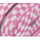 ATOMÓWKI Różowo- biały, skórzany, młodzieżowy, mały plecak  25x21x12 cm