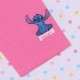 Disney Stitch Biało-różowy, bawełniany komplet niemowlęcy w kropki, koszulka+ spodenki