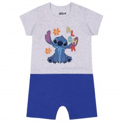STITCH Disney Rampers niemowlęcy szaro- niebieski, bawełniany