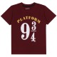 Harry Potter Platforma 9 3/4 Chłopięca piżama, letnia piżama dla chłopca, bordowo-czarna
