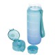 Niebieska, plastikowa butelka/bidon ombre z podziałką 750ml