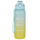 Niebiesko-żółta, plastikowa butelka/bidon ombre z podziałką 750ml