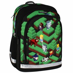 Pixel Game, plecak szkolny z odblaskami, plecak dla chłopca 40x29x20