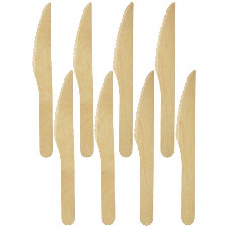 Jednorazowe noże drewniane, sztućce EKO 8 sztuk