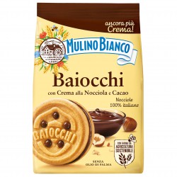 MULINO BIANCO Baiocchi - kruche ciastka z kremem z orzechów laskowych i kakao 260g