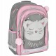 Różowo-szary plecak szkolny dla dziewczynki z odblaskiem 40x29x20cm