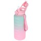 Zielono-różowa, plastikowa butelka/bidon z podziałką 2,3l