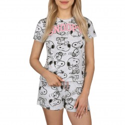 Snoopy Fistaszki Szara piżama dziewczęca, piżama na krótki rękaw