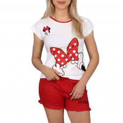 Myszka Minnie Disney Kremowo-czerwona piżama na krótki rękaw, letnia piżama