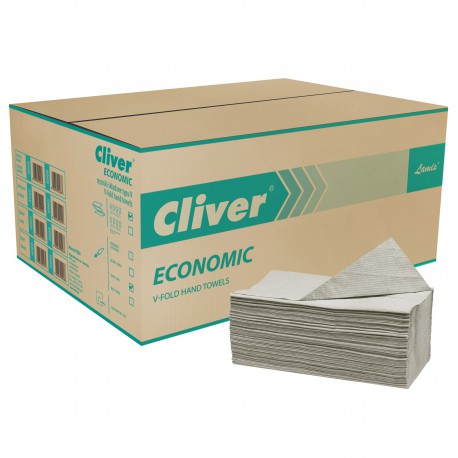 Cliver Ekologiczny, jednowarstwowy ręcznik składany, szary ręcznik papierowy