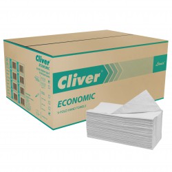 Cliver Ekologiczny, jednowarstwowy ręcznik składany, biały ręcznik papierowy