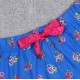 Grey, Sleeveless Top &amp; Blue Shorts Pyjama Set For Ladies Flowers Design