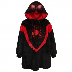 Spider-Man Czarna, dziecięca bluza/szlafrok/koc z kapturem, snuddie