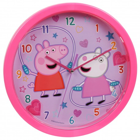 Świnka Peppa Różowy zegar ścienny analogowy 25 cm