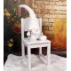 Biały skrzat, krasnal świąteczny siedzący 20x15x63cm