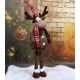 Brązowy Renifer bożonarodzeniowy stojący, ozdoba świąteczna 75cm