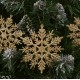 Złote gwiazdki, śnieżynki na choinkę, ozdoby choinkowe 10cm, 12 szt.
