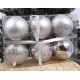 Plastic Christmas baubles with glitter 8 cm, set of silver baubles, Christmas decorations, 6 pieces.