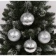 Plastic Christmas baubles with glitter 8 cm, set of silver baubles, Christmas decorations, 6 pieces.