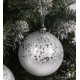 Plastic Christmas baubles with glitter 8 cm, set of silver baubles, Christmas decorations, 6 pieces.