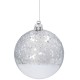 Plastjulkulor med glitter 8 cm, set med silverkulor, juldekorationer, 6 stycken.