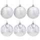 Set med 8 cm Silverplast Julgransprydnader, 6 stycken