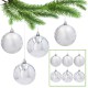 Set med 8 cm Silverplast Julgransprydnader, 6 stycken