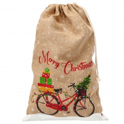 Worek prezentowy z juty, worek bożonarodzeniowy, worek na prezenty 77x50 cm