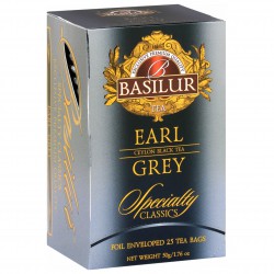BASILUR Earl Grey- Czarna herbata cejlońska z olejkiem bergamotowym w saszetkach, 25x2g