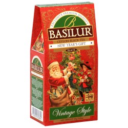 BASILUR New Year's Gift - Czarna liściasta herbata z dodatkiem wiśni i krokoszu barwierskiego, 85 g