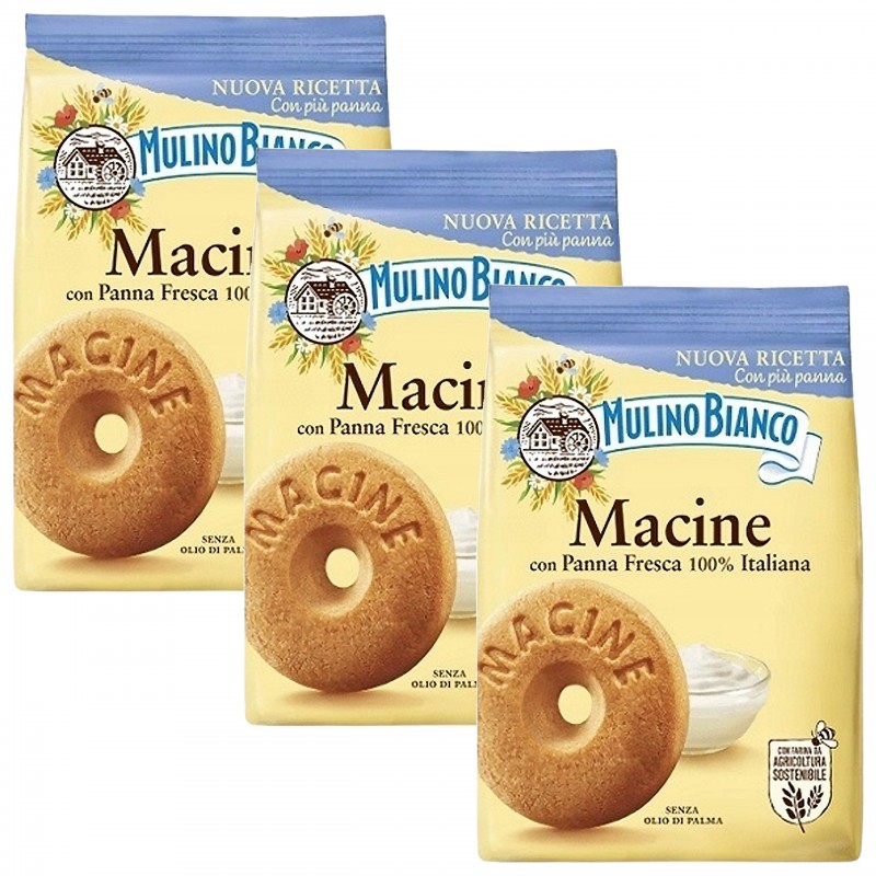 Mulino Bianco Macine (350g) Italian Biscuits, Biscotti Cookies made with  Cream