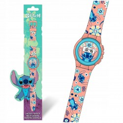Stitch Disney Łososiowy zegarek dla dziewczynki, zegarek cyfrowy