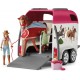 Schleich Horse Club - Voiture avec remorque pour chevaux, ensemble de figurines pour enfants de 5 ans et plus