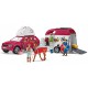 Schleich Horse Club - Voiture avec remorque pour chevaux, ensemble de figurines pour enfants de 5 ans et plus