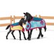 Schleich Horse Club - Enclos pour chevaux avec jument et poulain, figurines pour enfants de 5 ans et plus