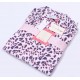 Pink Long Sleeved Pyjama Set For Ladies Leopard Print Pattern Love To Lounge