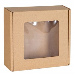 Kwadratowe pudełko fasonowe z okienkiem, pudełko prezentowe 13x13x4 cm
