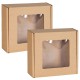 Kwadratowe pudełko fasonowe z okienkiem, pudełko prezentowe 13x13x4 cm