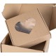 Kwadratowe pudełko fasonowe z okienkiem serce, pudełko prezentowe 20x20x5cm