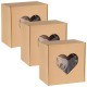 Kwadratowe pudełko fasonowe z okienkiem serce, pudełko prezentowe 20x20x10cm