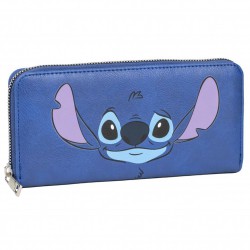 Stitch Disney Granatowy, duży portfel na zamek, damski 20x10 cm