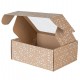 Prostokątne pudełko fasonowe z okienkiem, pudełko prezentowe z białym nadrukiem geometrycznym 25x20x10 cm