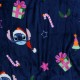 DISNEY Stitch Granatowa narzuta/koc, świąteczny koc 175x215 cm