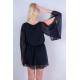 ASOS czarna, sukienka mini - zwiewne rękawy