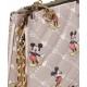 DISNEY Myszka Mickey Beżowa torebka, pikowana, złoty łańcuszek 24x15 cm